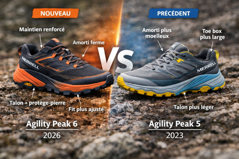 comparatif Merrell agility peak 5 et merell agility peak 6